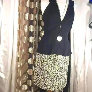 BRAND NEW!!! KARL LAGERFELD SIZE LARGE YELLOW FLORAL SKIRT ADJUSTABLE TIE